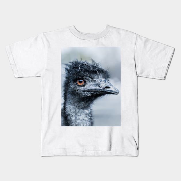 Portrait of a Pet Emu Kids T-Shirt by Amy-K-Mitchell